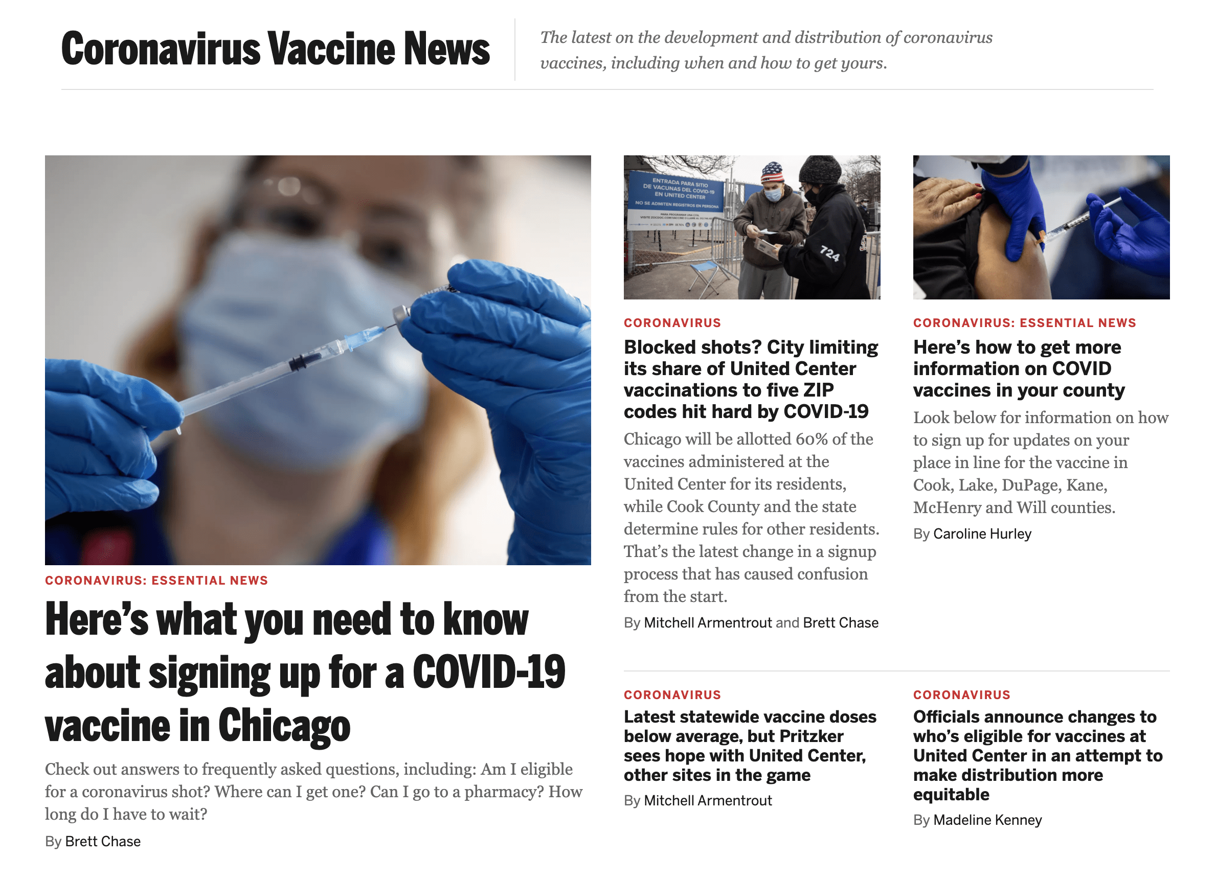 Chicago Sun-Times Coronavirus Vaccine News page by 